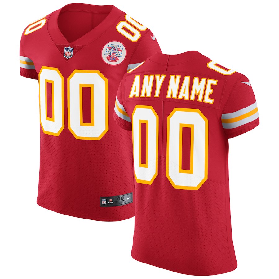 Men's Kansas City Chiefs Red Vapor Untouchable Custom Elite NFL Stitched Jersey